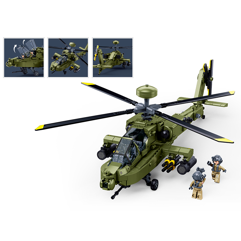 Sluban M38‑B1536 Boeing AH‑64D - Lego Compatible Military Tank recensie en prijs