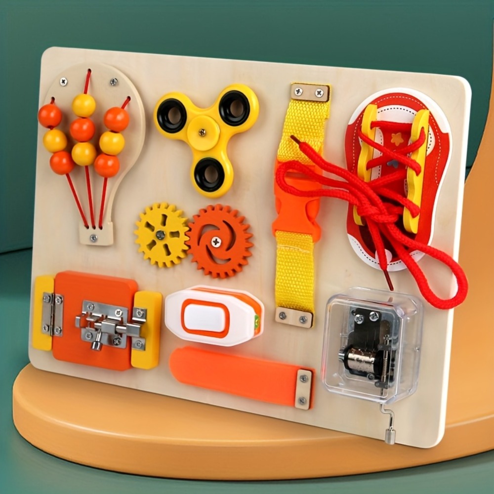 Montessori houten activiteiten - Montessori Wooden Busy Board Toddler recensie en prijs