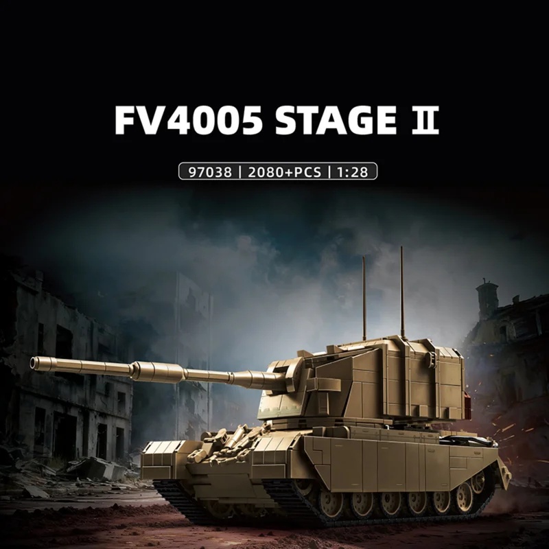 2080 stuks Britse FV4005 zware - Lego Compatible Military Tank recensie en prijs