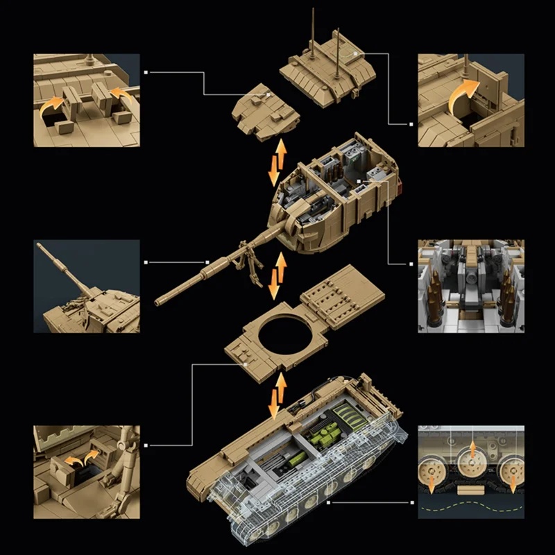 2080 stuks Britse FV4005 zware - Lego Compatible Military Tank recensie en prijs