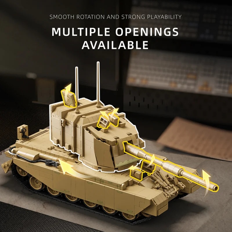 2080 stuks Britse FV4005 zware - Lego Compatible Military Tank recensie en prijs
